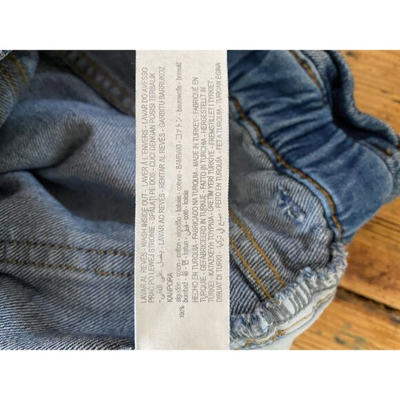 Zara Womens Blue High-Waisted Denim Tapered Jeans 6 Paperbag Elastic Waist - Picture 5 of 7